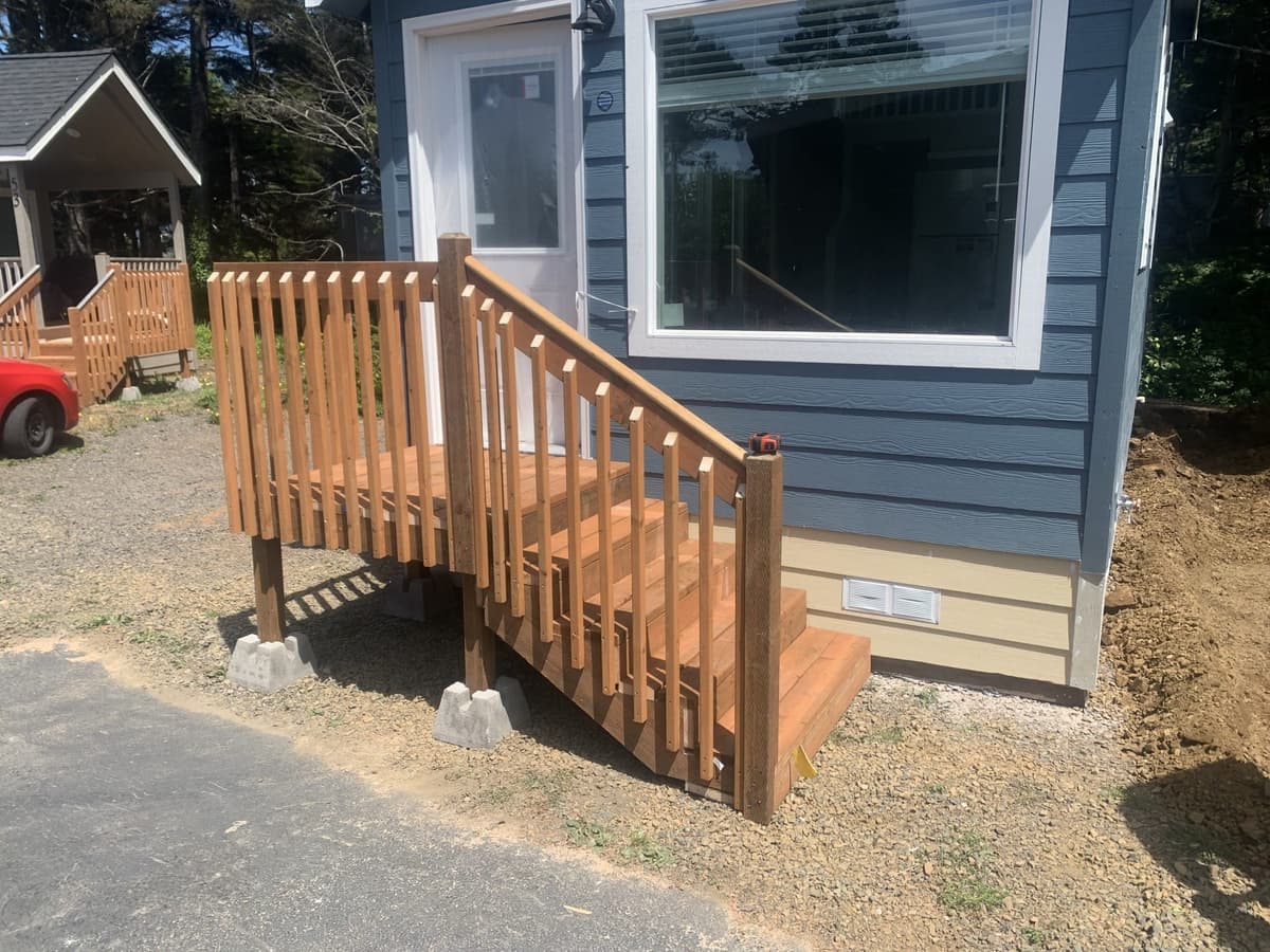 Adu in Salem Oregon backyard with Front Door Steps and big Window